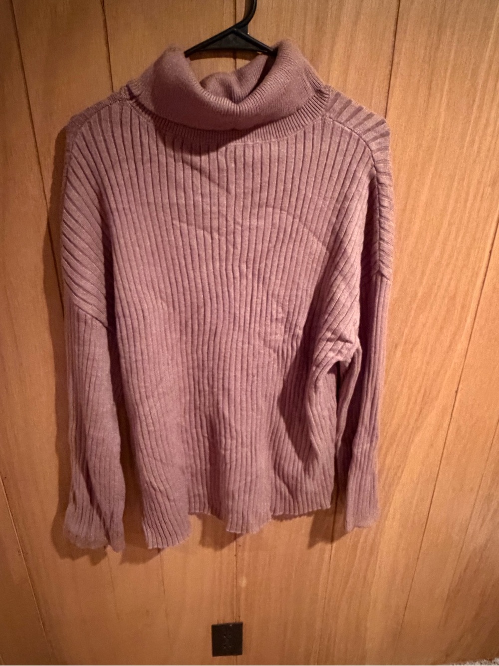 Turtleneck Ribbed Sweater - Mauve Pink